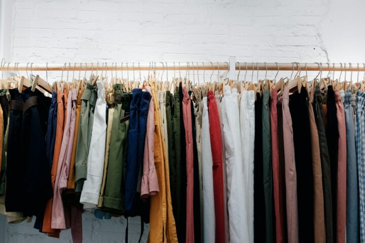 A garment displayed with a focus on tailoring and texture